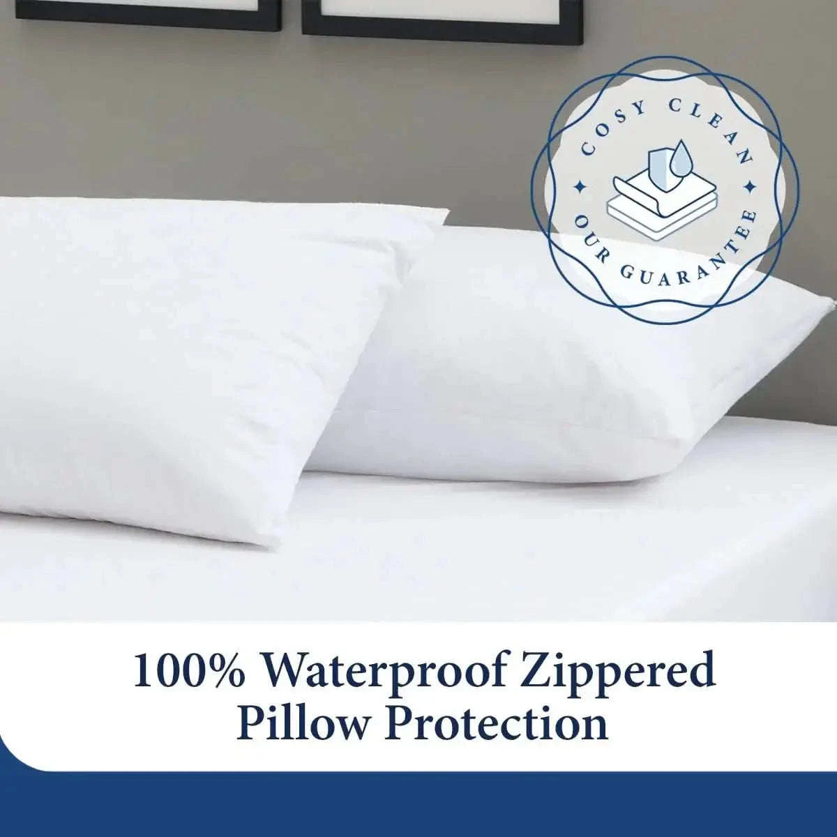 Zippered Waterproof Pillow Protector Case – Bed Bug &amp; Dust Mite Proof 4A's Global