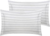 Luxury Microfiber Satin Stripes Duvet Cover Set with Pillowcases – 5 Star Hotel Quality Bedding - 4A's Global