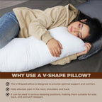 V Shaped Pillow Ergonomic Neck Back Support for Reading Sleeping Maternity - High Living - 4A's Global