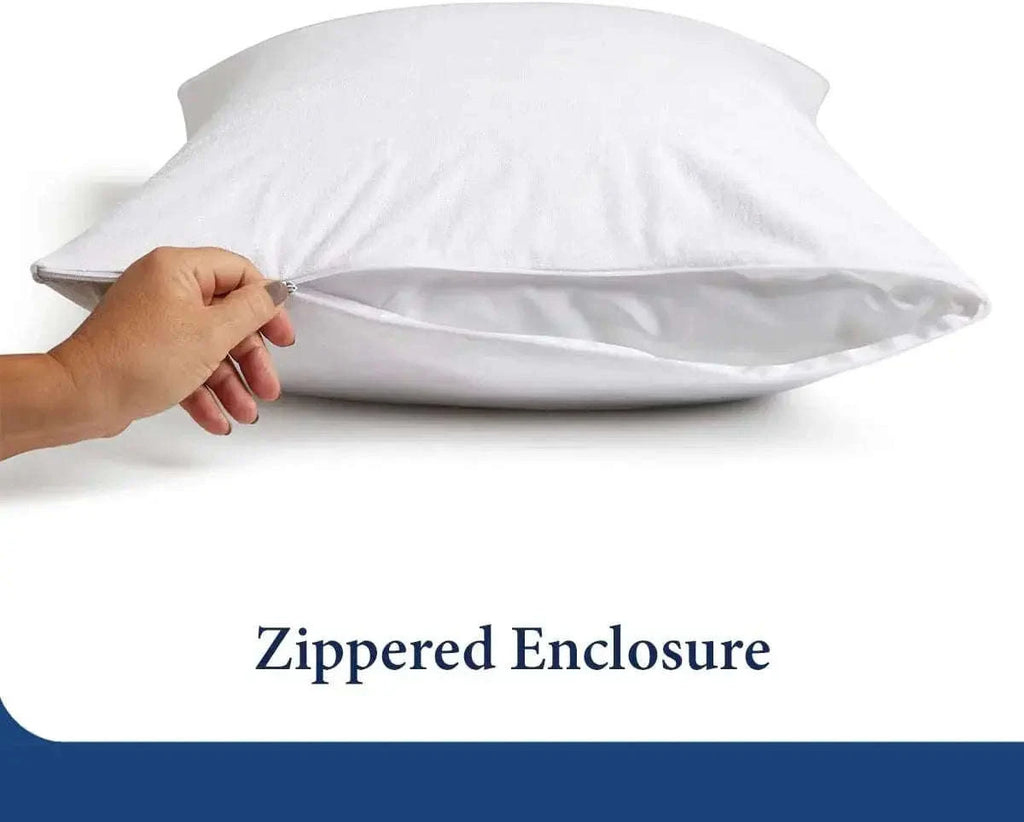 Zippered Waterproof Pillow Protector Case – Bed Bug &amp; Dust Mite Proof 4A's Global