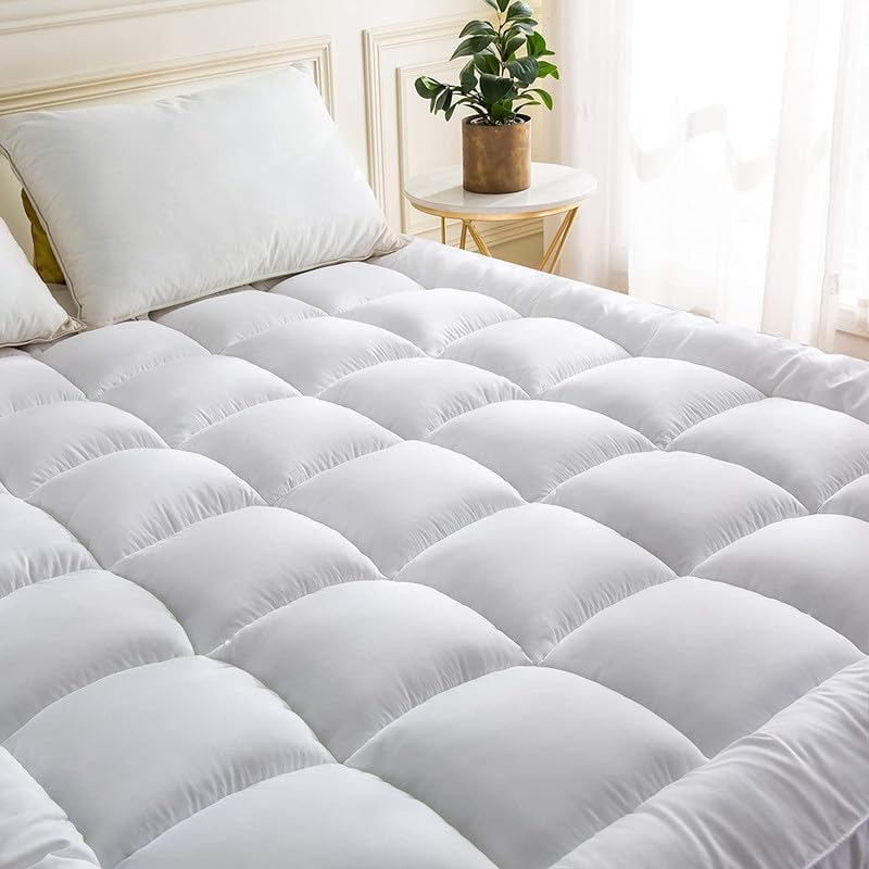 4-Inch / 11cm Extra Thick King Size Mattress Topper – 1100 GSM Microfibre Fill | 150 x 200 cm (59 x 79 inch) - 4A's Global