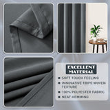 Charcoal Thermal Blackout Eyelet Curtains – Ready Made Insulated Privacy &amp; Noise Reducing Drapes - 4A's Global