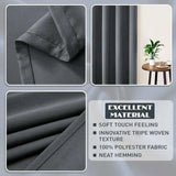 Charcoal Thermal Blackout Eyelet Curtains – Ready Made Insulated Privacy &amp; Noise Reducing Drapes - 4A's Global