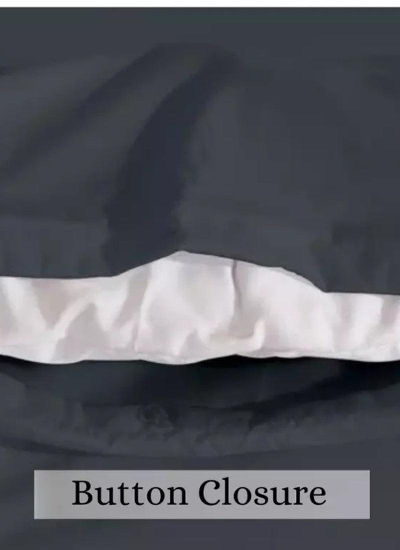 Plain & Reversible Duvet Cover and Matching Pillowcase Set Perfect Bedding for a Cozy Night's Sleep - Charcoal - 4A's Global