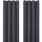 Charcoal Thermal Blackout Eyelet Curtains – Ready Made Insulated Privacy &amp; Noise Reducing Drapes - 4A's Global