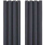 Charcoal Thermal Blackout Eyelet Curtains – Ready Made Insulated Privacy &amp; Noise Reducing Drapes - 4A's Global