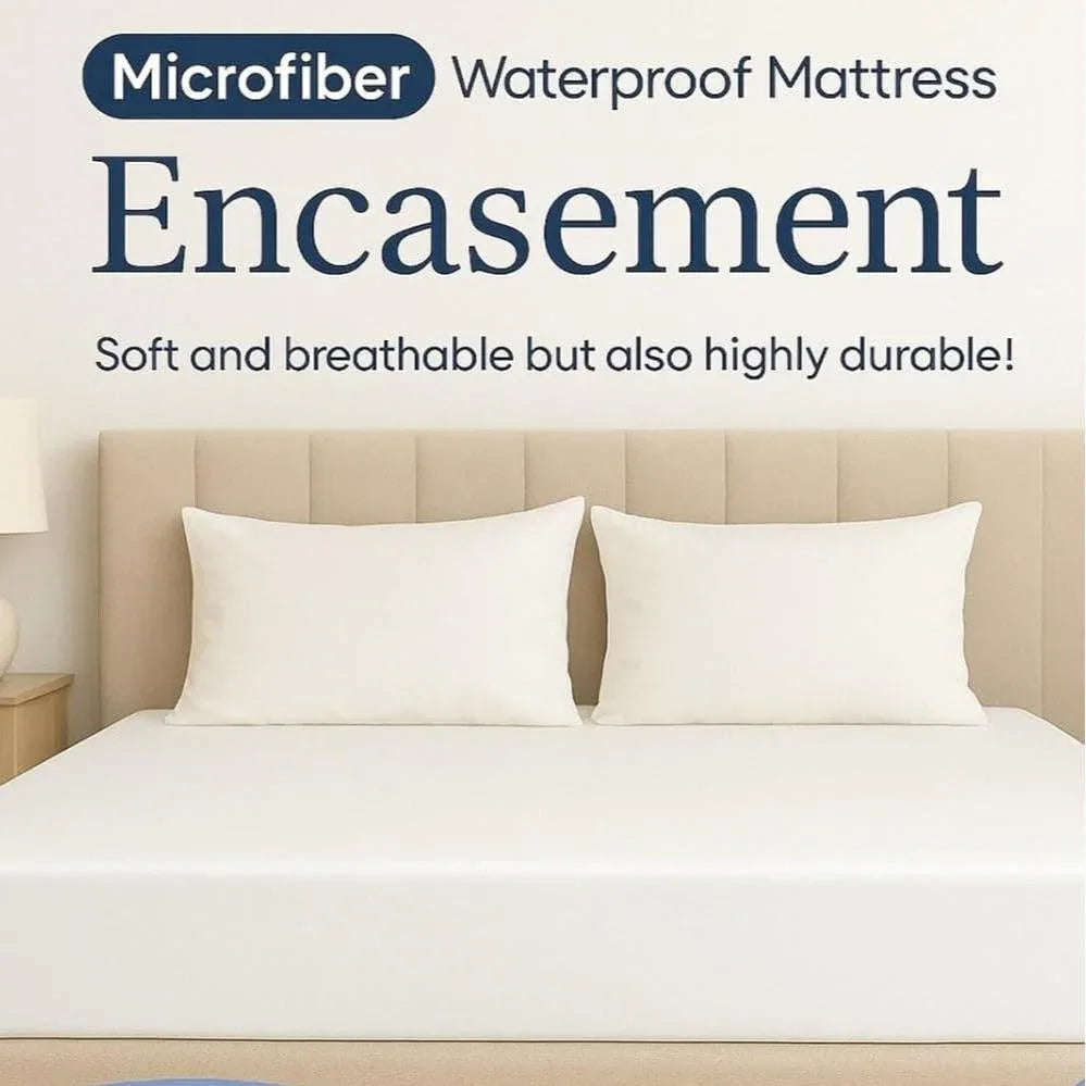 Fully Zippered Waterproof Mattress Protector Encasement – Bed Bug Proof, Anti-Allergy &amp; Deep Fit - 4A's Global