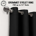 Black Thermal Blackout Eyelet Curtains – Ready Made Insulated Privacy &amp; Noise Reducing Drapes - 4A's Global
