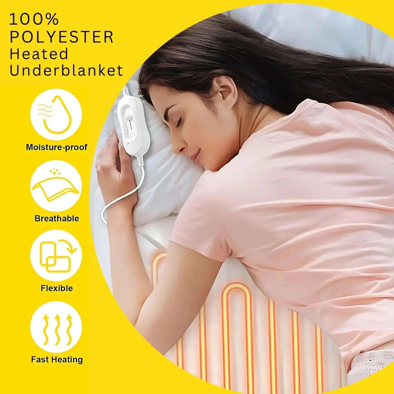 Heated Electric Blanket – Soft Microfiber with 3 Heat Settings Overheat Protection 4A's Global
