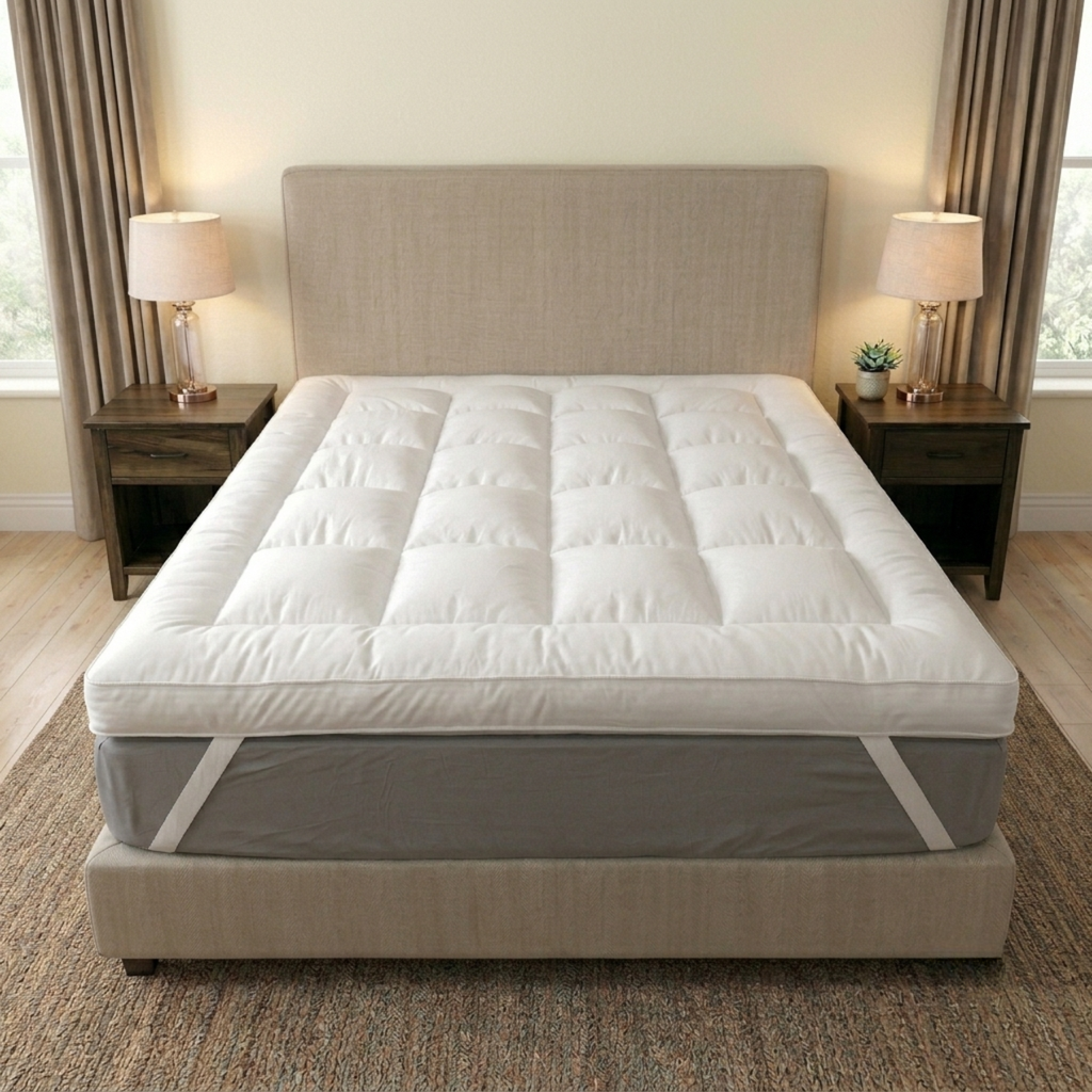 5cm Microfibre Cloud Mattress Topper - Box Stitched Extra Soft Deep Fill Bed Topper