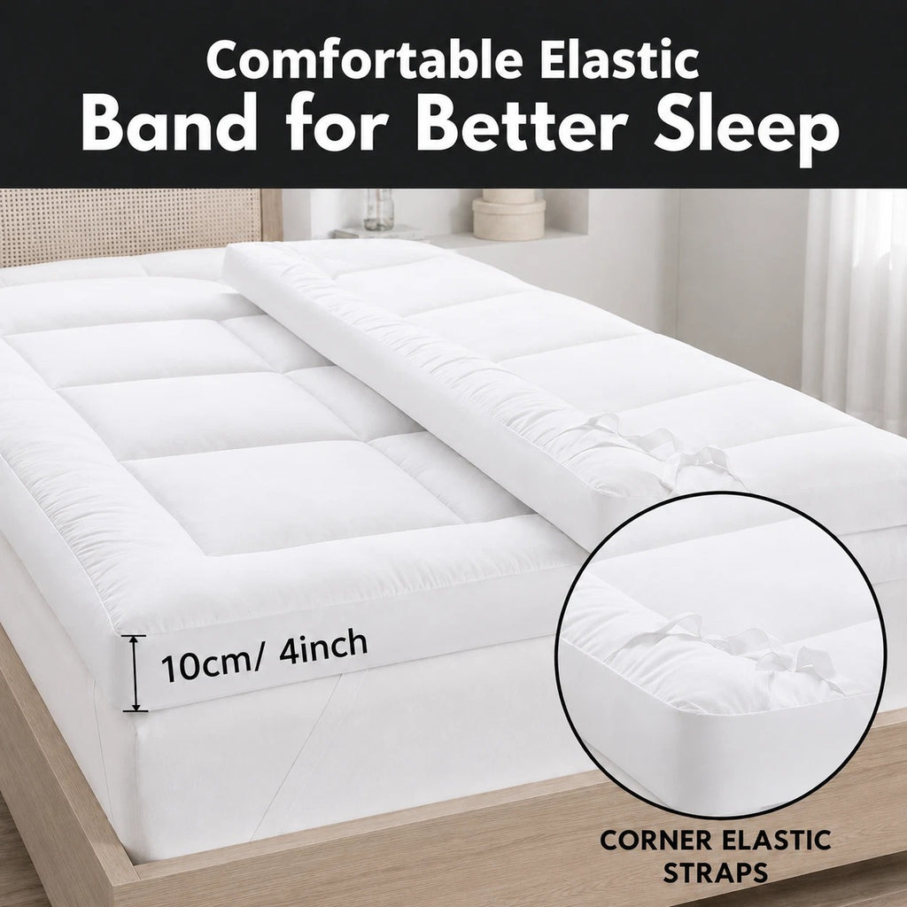 10cm Extra Thick Mattress Topper | 1100GSM Deep-Fill Luxury | All UK Sizes | 4AS