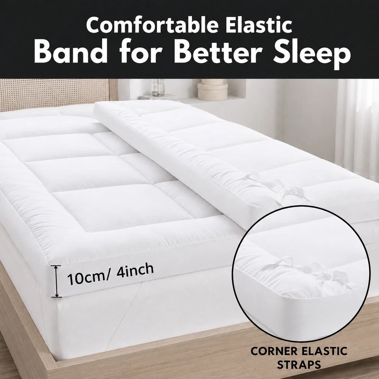 10cm Extra Thick Mattress Topper | 1100GSM Deep-Fill Luxury | All UK Sizes | 4AS