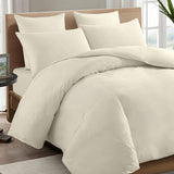 Double Duvet Cover - Plain Dyed Percale Duvet Quilt Cover Navy Solid Soft Double Bedding Duvet Cover Set with 2 Matching Pillowcases Premium King-Size Duvet Cover Set – Navy Percale, 3-Piece - Cream - 4A's Global