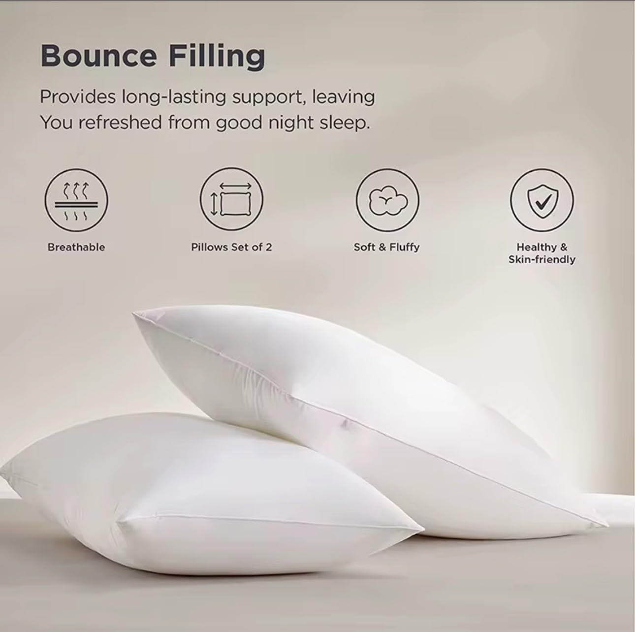 Luxury Goose Feather &amp; Down Pillows – Hotel Quality Comfort &amp; Support | 48 x 74 cm (19" x 29") - 4A's Global
