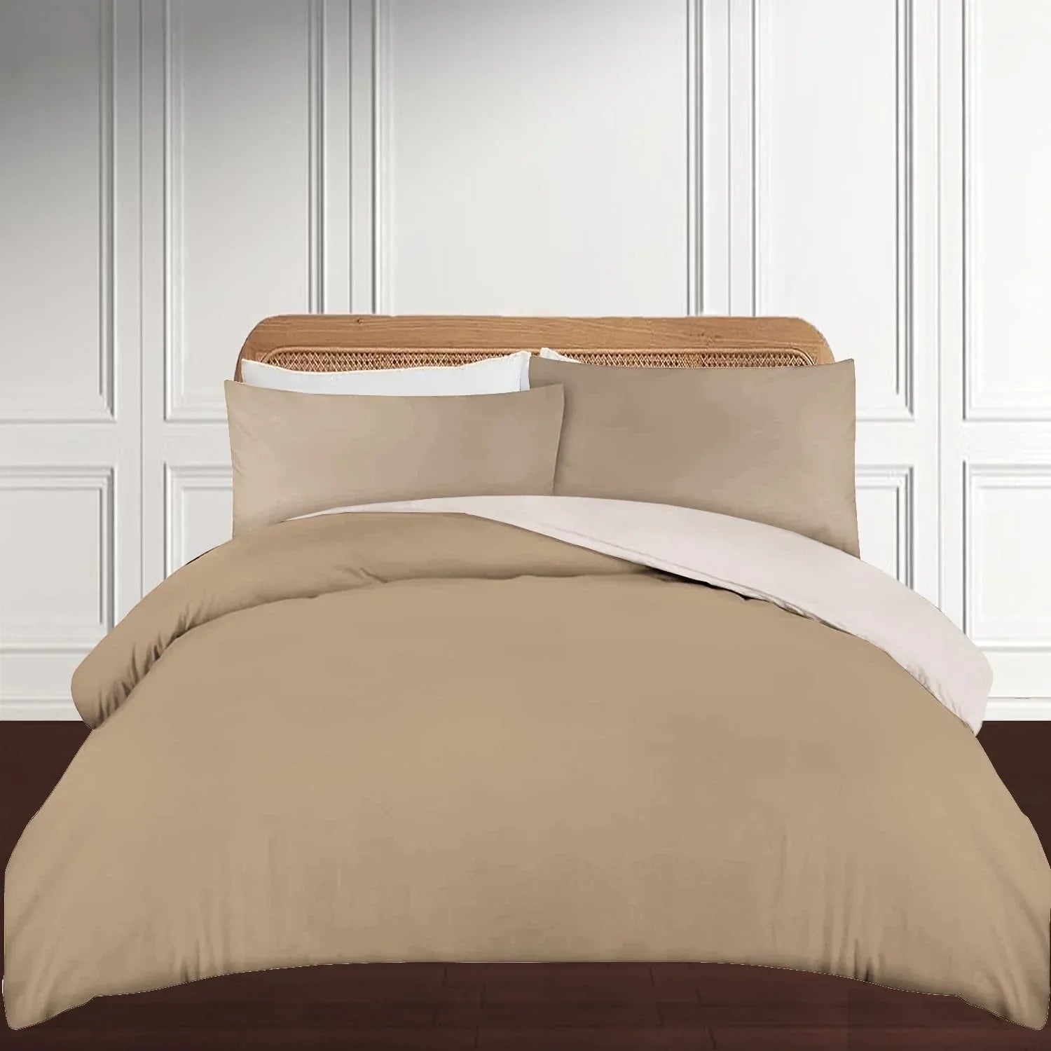 Reversible & Plain Duvet Cover and Matching Pillowcase Set –  Elegant, Soft & Durable Bedding - 4A's Global