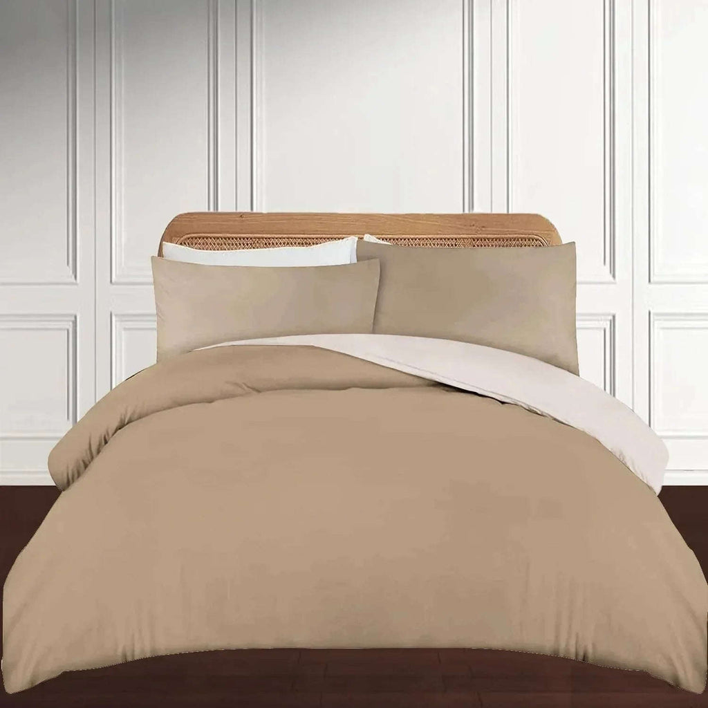 Reversible & Plain Duvet Cover and Matching Pillowcase Set –  Elegant, Soft & Durable Bedding 4A's Global