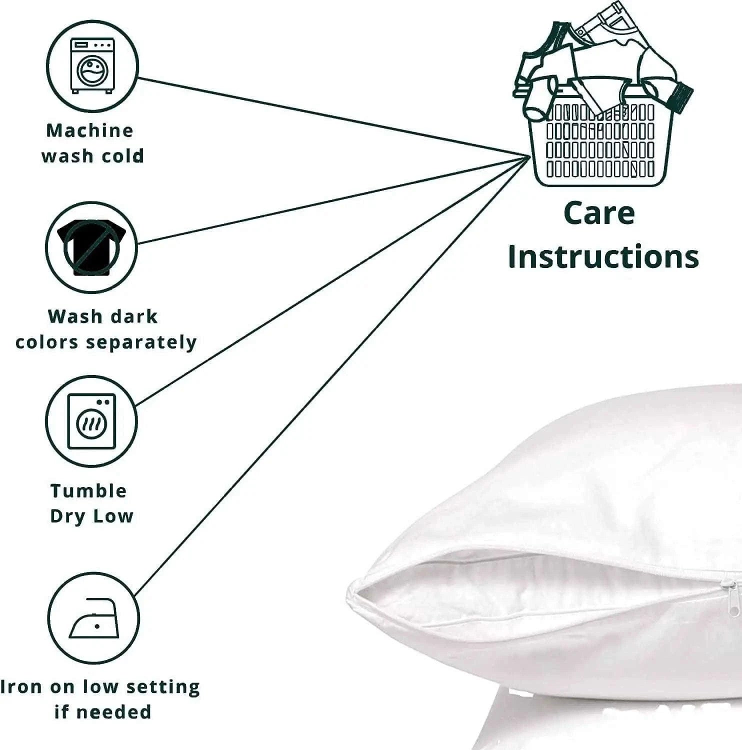 Zippered Waterproof Pillow Protector Case – Bed Bug &amp; Dust Mite Proof 4A's Global