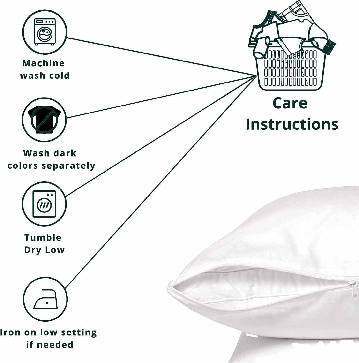 Fully Zippered Waterproof Pillow Protector – Bed Bug Proof, Anti-Allergy &amp; Breathable - 4A's Global