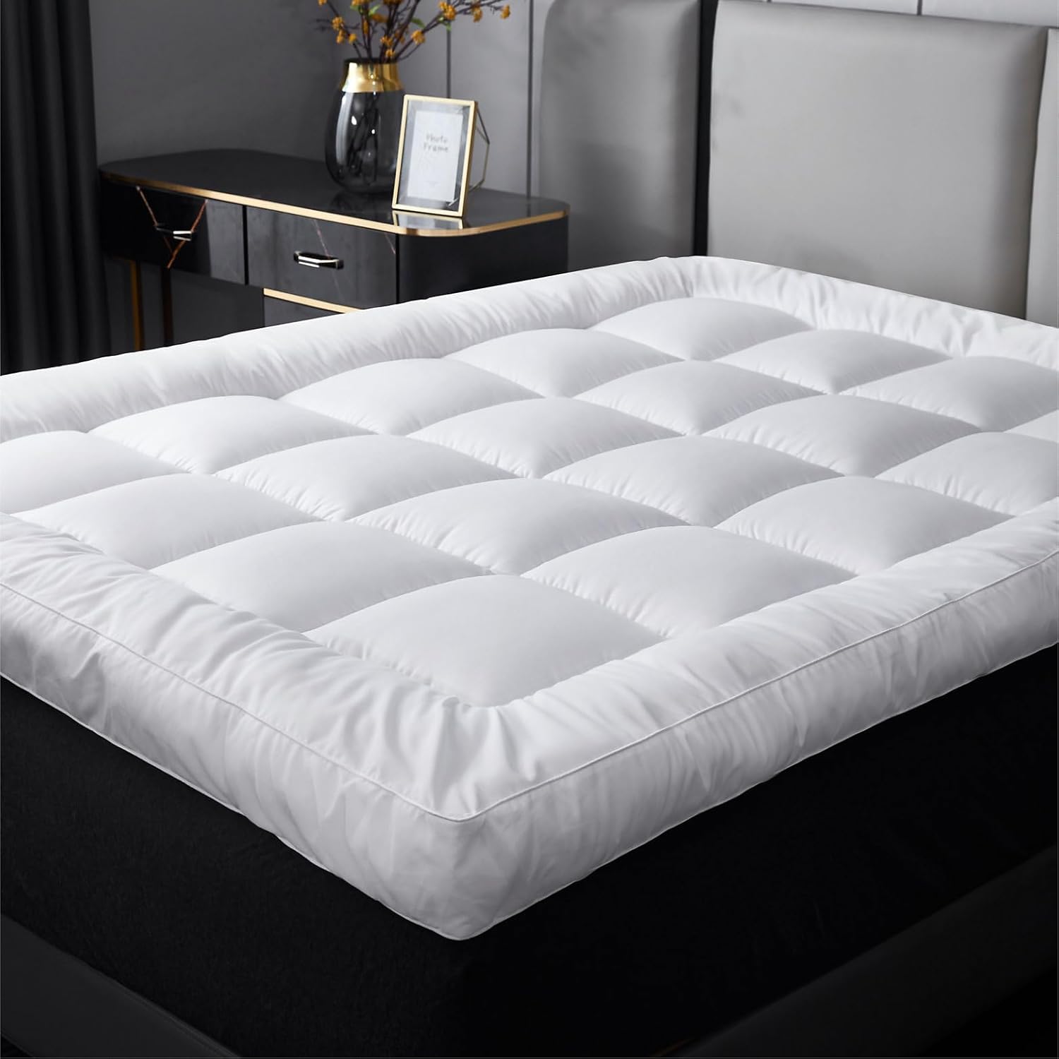 Mattress Topper 10cm Extra Thick 1100GSM Cloud Soft Breathable Hypoallergenic - Cozy Living