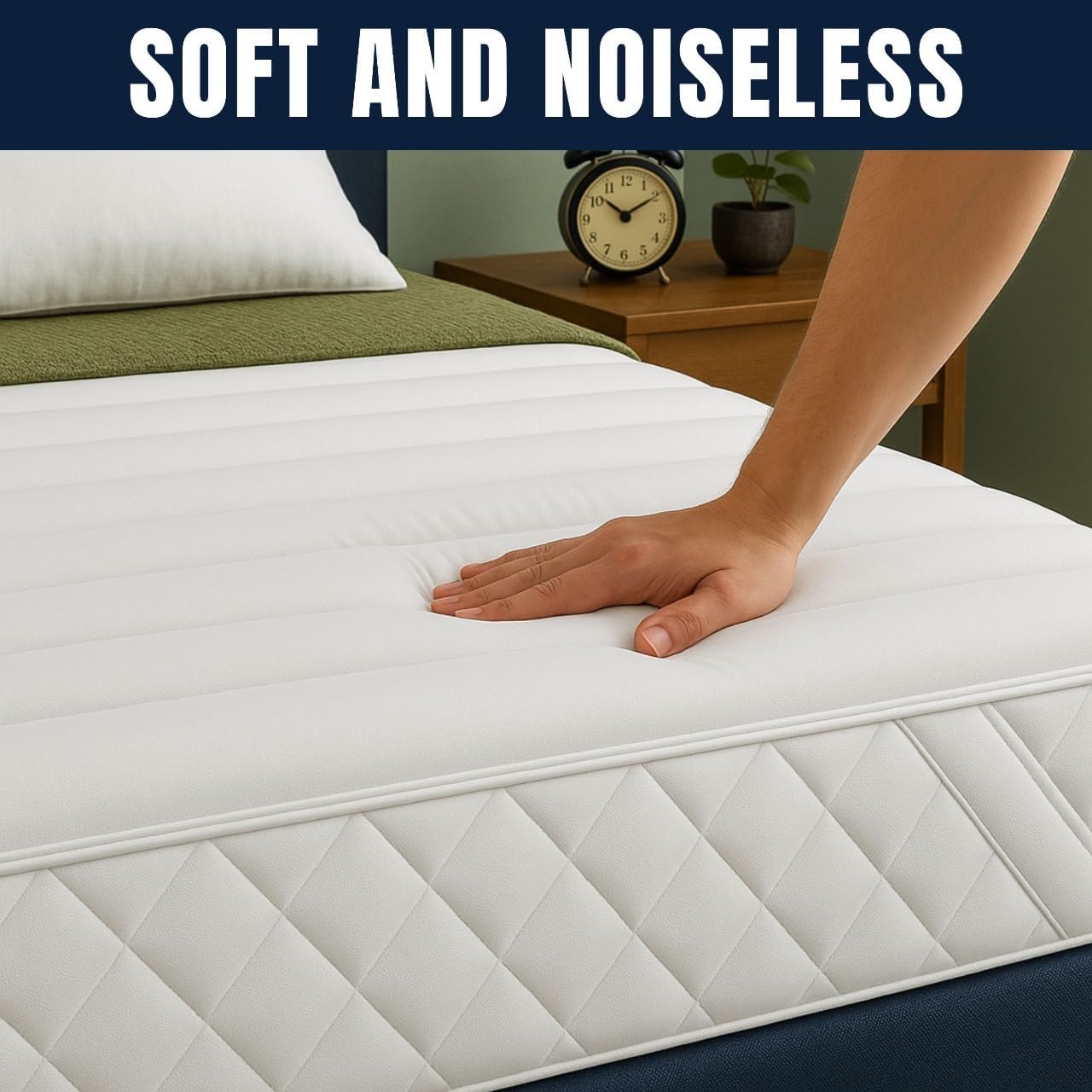 Luxury Mattress Topper – 4cm Deep-Filled Microfibre Comfort Layer | Hypoallergenic &amp; Breathable | Elasticated Straps - 4A's Global