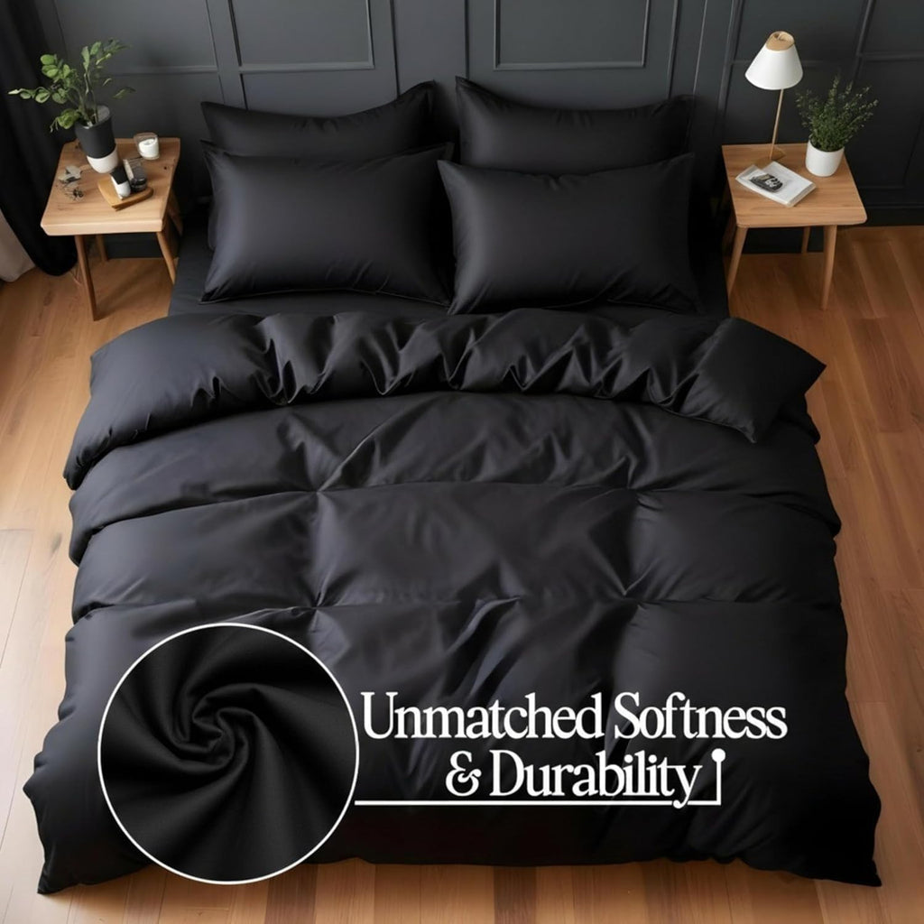 4AS Washed Microfiber Duvet Cover Set – Ultra-Soft & Wrinkle-Free