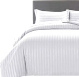 Luxury Microfiber Satin Stripes Duvet Cover Set with Pillowcases – 5 Star Hotel Quality Bedding - 4A's Global
