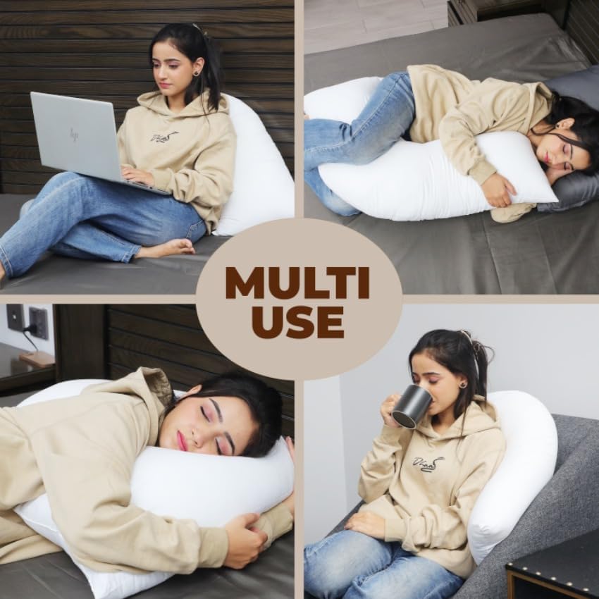 V Shaped Pillow Ergonomic Neck Back Support for Reading Sleeping Maternity - High Living - 4A's Global