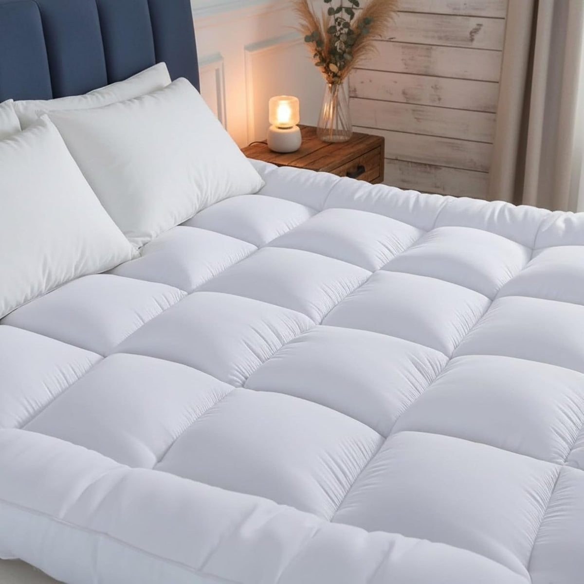 Mattress Topper 10cm Extra Thick 1100GSM Cloud Soft Breathable Hypoallergenic - Cozy Living - 4A's Global