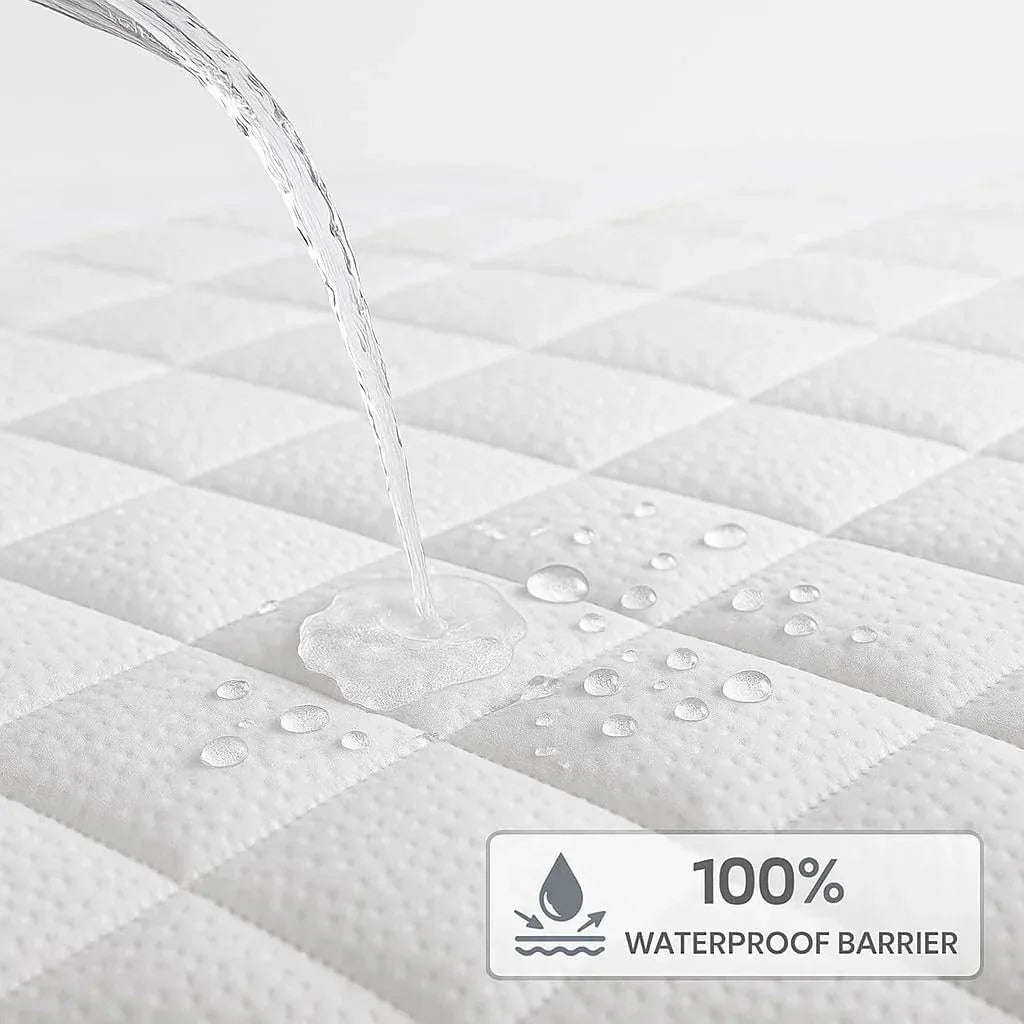 Waterproof Bamboo Mattress Protector – Hypoallergenic, Breathable, Fitted Sheet Design, Noise-Free Protection - 4A's Global