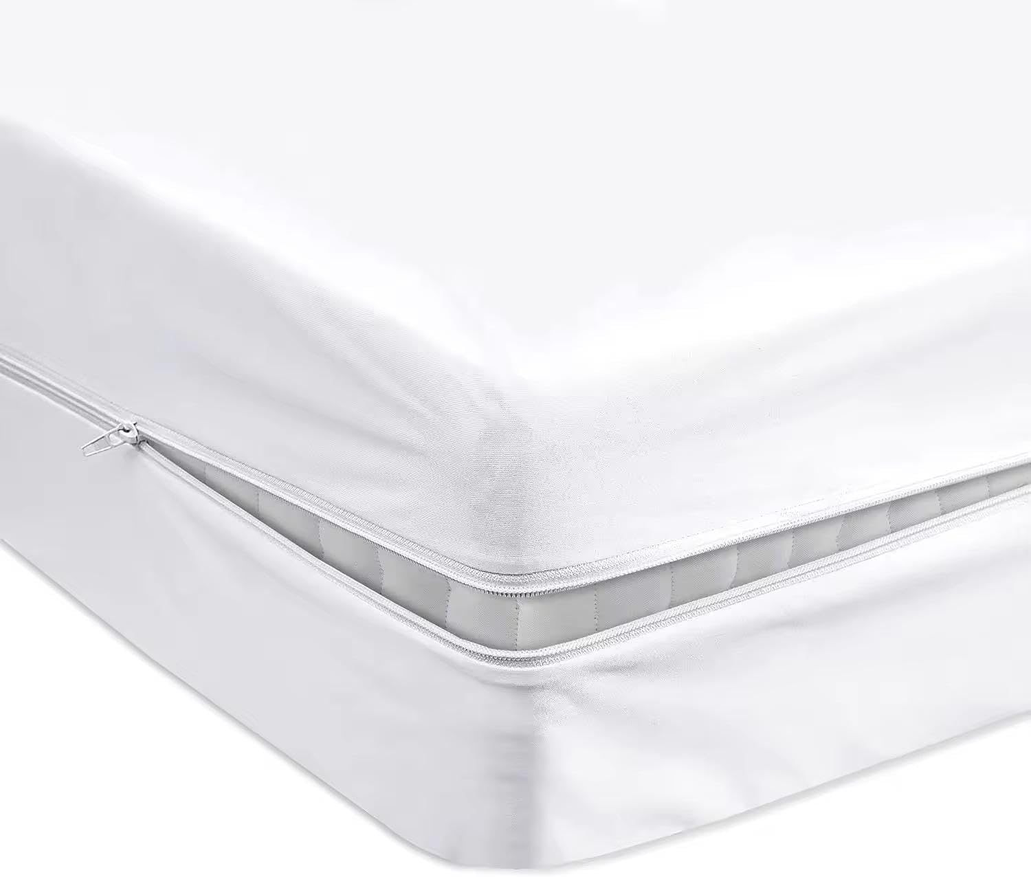 Waterproof Zipper Mattress Protector – Bed Bug Proof, Dust Mite Barrier, Anti-Allergy Encasement Cover - 4A's Global