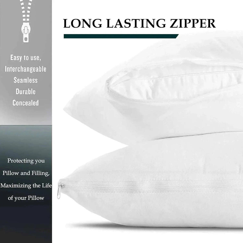 Zippered Waterproof Pillow Protector Case – Bed Bug &amp; Dust Mite Proof 4A's Global