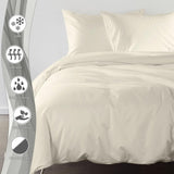 Double Duvet Cover - Plain Dyed Percale Duvet Quilt Cover Navy Solid Soft Double Bedding Duvet Cover Set with 2 Matching Pillowcases Premium King-Size Duvet Cover Set – Navy Percale, 3-Piece - Cream - 4A's Global
