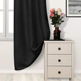 Black Thermal Blackout Eyelet Curtains – Ready Made Insulated Privacy &amp; Noise Reducing Drapes - 4A's Global