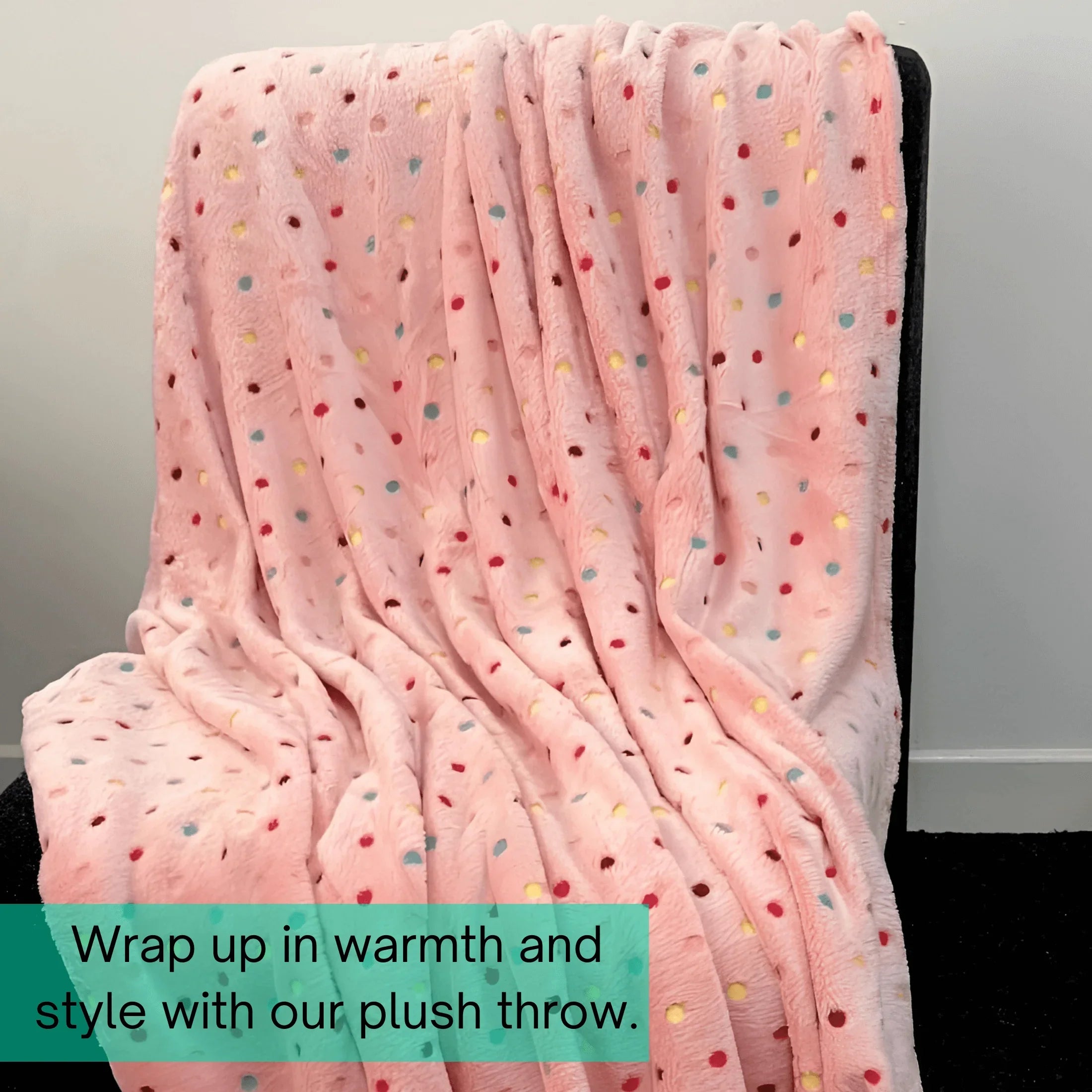Polka Dot Fleece Throw – Ultra Plush Microfiber Blanket for Sofa, Bed &amp; Pets Super Soft Glow-in-the-Dark - 4A's Global