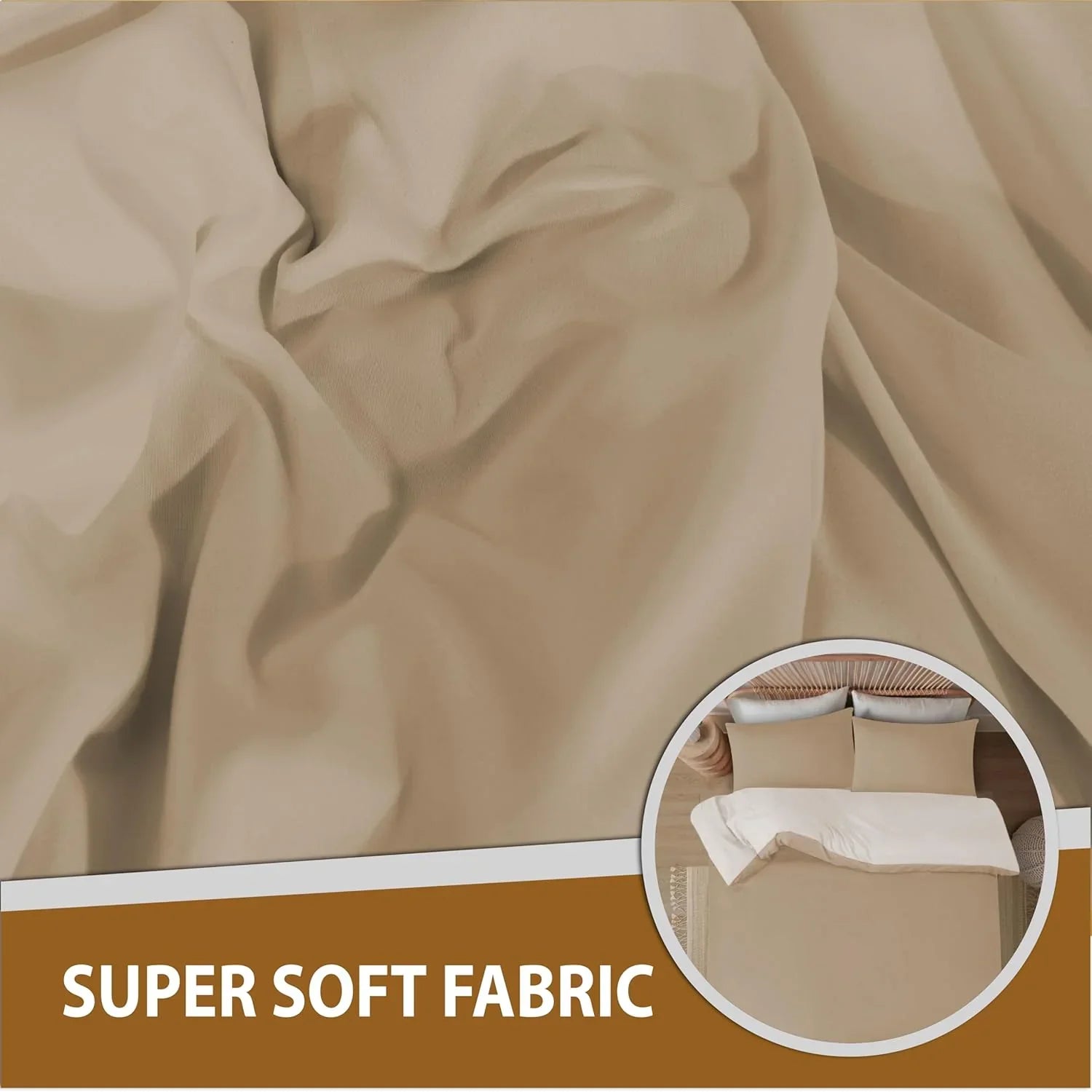 Reversible & Plain Duvet Cover and Matching Pillowcase Set –  Elegant, Soft & Durable Bedding - 4A's Global