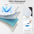 Waterproof Terry Bed Sheet Protector Extra Deep 30cm, All UK Sizes Including Cot - High Living