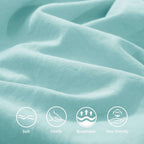 Premium King Size Percale Duvet Cover Set Plain Dyed 3 Piece Bedding Set with 2 Matching Pillowcases Soft Breathable Fabric Sea Green - 4A's Global