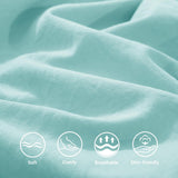 Double Duvet Cover - Plain Dyed Percale Duvet Quilt Cover Premium King-Size Duvet Cover Set – Navy Percale, 3-Piece Duvet Cover Set with 2 Matching Pillowcases - Sea Green - 4A's Global