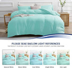Premium King Size Percale Duvet Cover Set Plain Dyed 3 Piece Bedding Set with 2 Matching Pillowcases Soft Breathable Fabric Sea Green - 4A's Global
