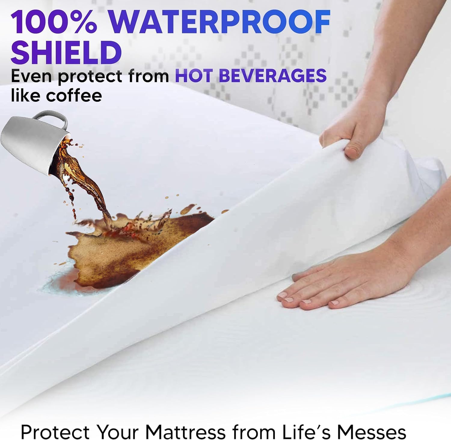 Waterproof Zipper Mattress Protector – Bed Bug Proof, Dust Mite Barrier, Anti-Allergy Encasement Cover - 4A's Global