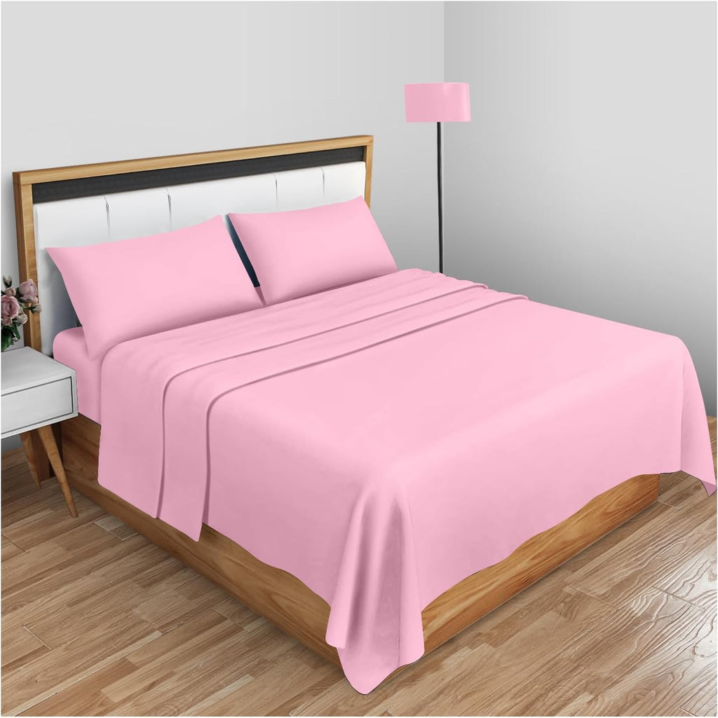 High Living Luxury Percale Poly-Cotton Flat Sheet | 180 Thread Count Bedding