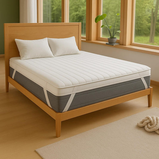 Luxury Mattress Topper – 4cm Deep-Filled Microfibre Comfort Layer | Hypoallergenic &amp; Breathable | Elasticated Straps - 4A's Global