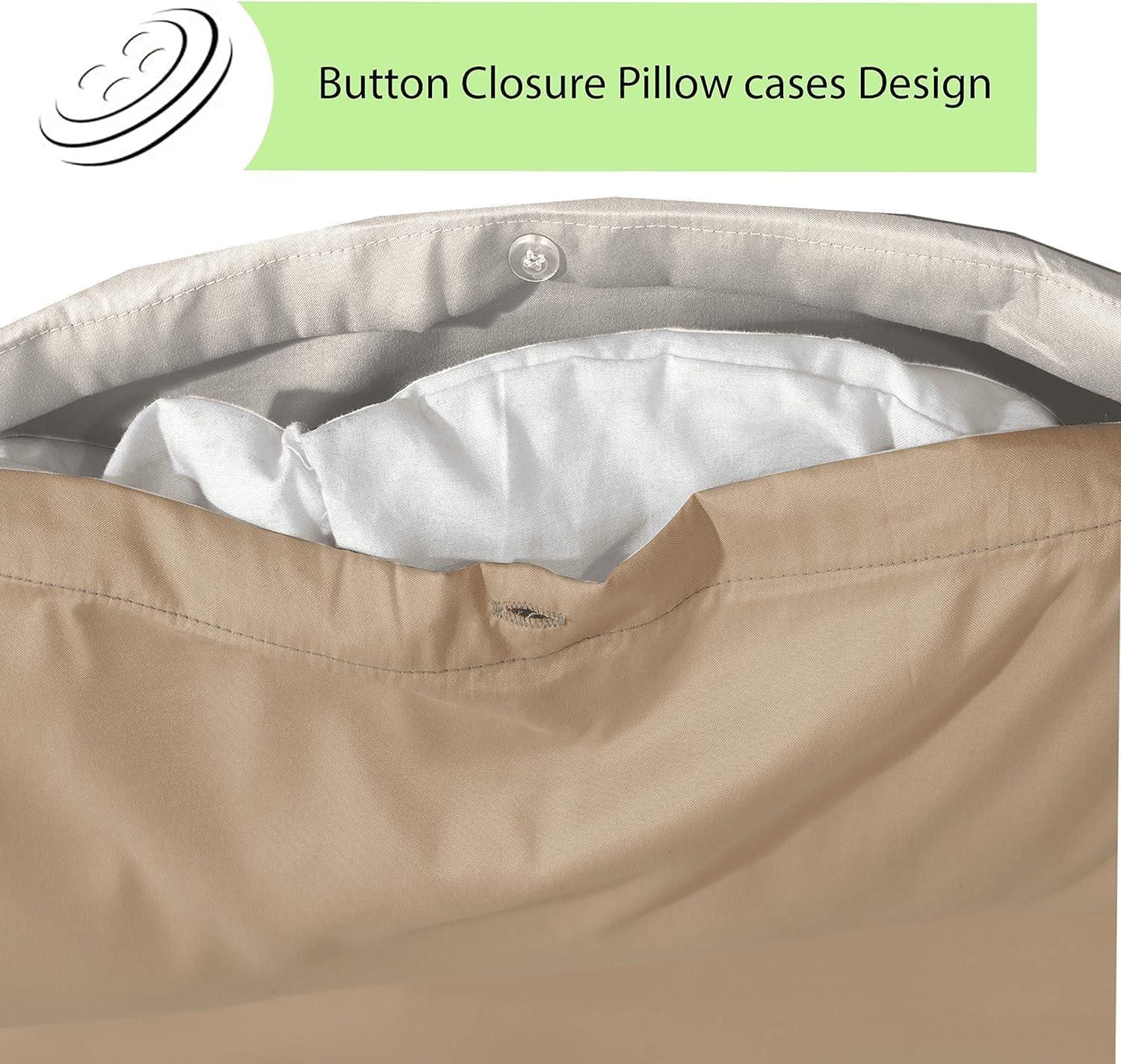 Reversible & Plain Duvet Cover and Matching Pillowcase Set –  Elegant, Soft & Durable Bedding - 4A's Global