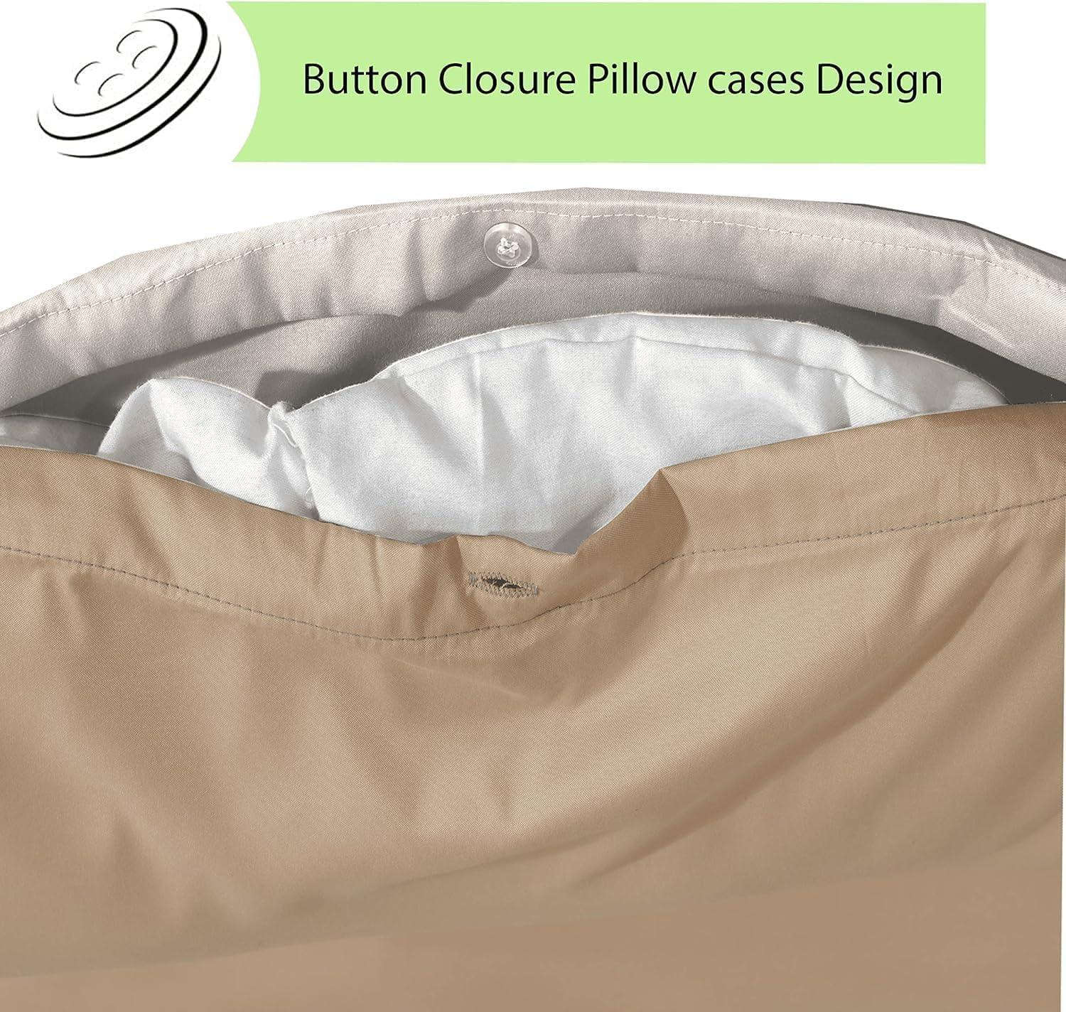 Reversible & Plain Duvet Cover and Matching Pillowcase Set –  Elegant, Soft & Durable Bedding 4A's Global
