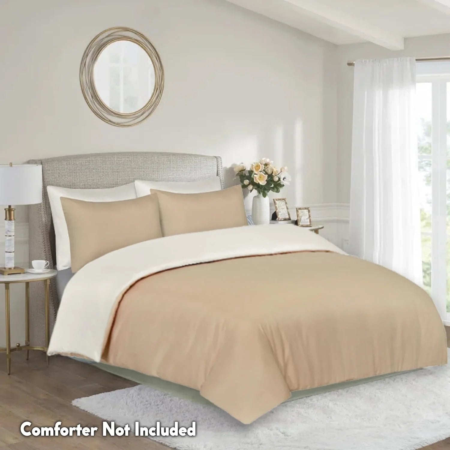 Reversible & Plain Duvet Cover and Matching Pillowcase Set –  Elegant, Soft & Durable Bedding - 4A's Global