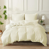 Double Duvet Cover - Plain Dyed Percale Duvet Quilt Cover Navy Solid Soft Double Bedding Duvet Cover Set with 2 Matching Pillowcases Premium King-Size Duvet Cover Set – Navy Percale, 3-Piece - Cream - 4A's Global