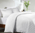 Satin Stripe Duvet Cover Set Hotel Quality Bedding, Hypoallergenic All Sizes - 4AS