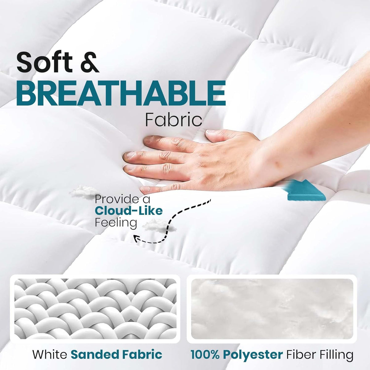 10cm Microfibre Mattress Topper - Extra Deep 4-Inch Hotel Quality Bed Topper (UK Sizes) - HEAVEN HIGH