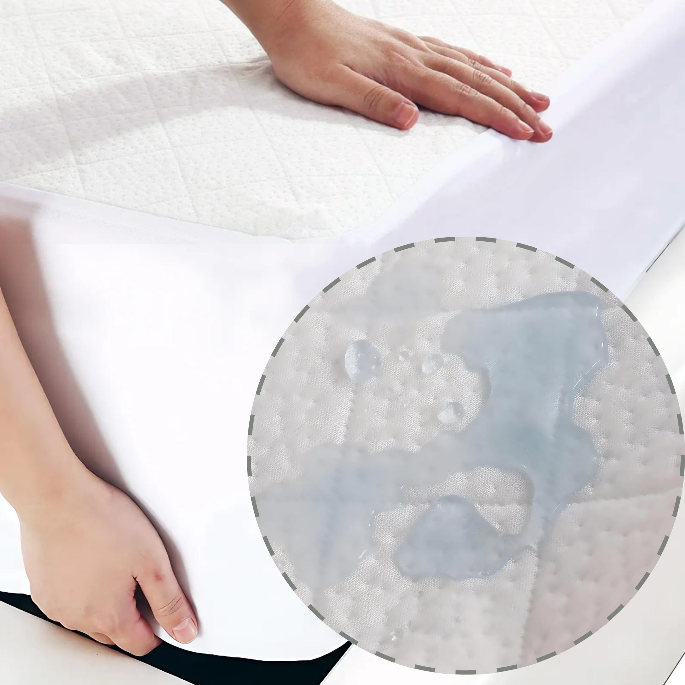 Premium Bamboo Waterproof Mattress Protector – Breathable & Hypoallergenic Fitted Cover