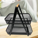 2-Tier Countertop Fruit Basket Fruit Bowl  Vegetable Holder for Kitchen Storage, Bread Storage Basket – Black